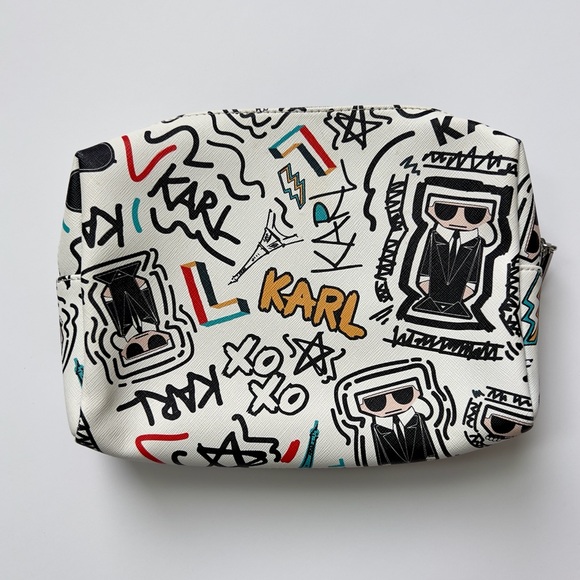Karl Lagerfeld Handbags - Karl Lagerfeld Black and White Graphic Pouch